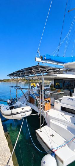 Catamaran stainless solar arch — 1