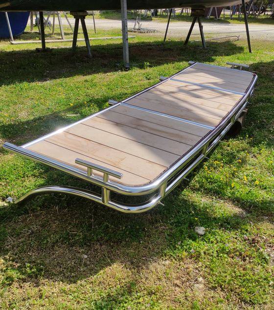 Swim platform frame before fitting