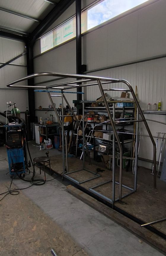 Arch frames under fabrication in the workshop